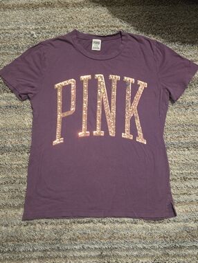 🧁PINK Victoria's Secret Light Purple Graphic Tee